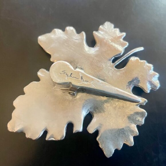 Orange Red Yellow Brown Spessartitle squ bead necklace W/ Steph Dweck Pin - Picture 11 of 12